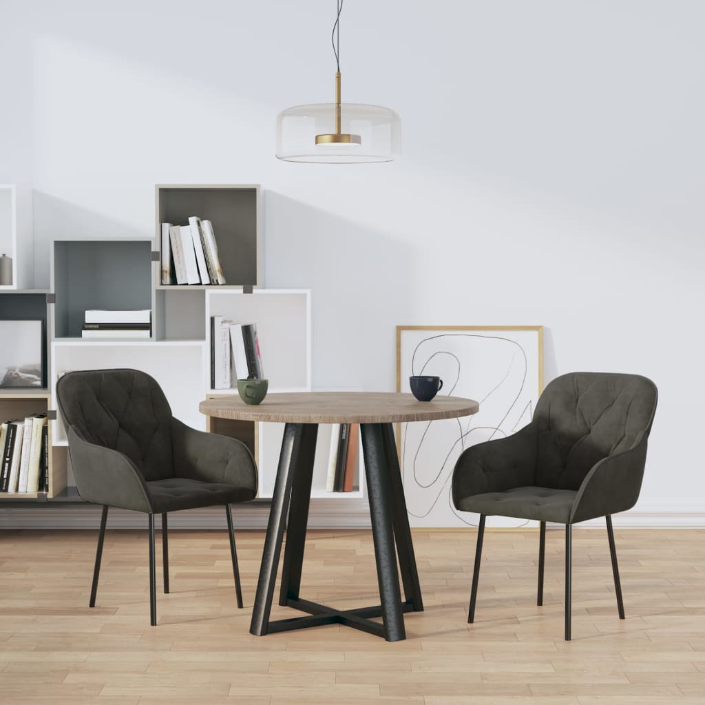 Eetkamerstoelen 2 st fluweel donkergrijs Eetkamerstoelen | Creëer jouw Trendy Thuis | Gratis bezorgd & Retour | Trendy.nl