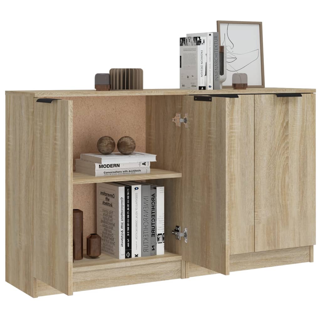 Dressoirs 2 st 60x30x70 cm bewerkt hout sonoma eikenkleurig Dressoirs & buffetkasten | Creëer jouw Trendy Thuis | Gratis bezorgd & Retour | Trendy.nl