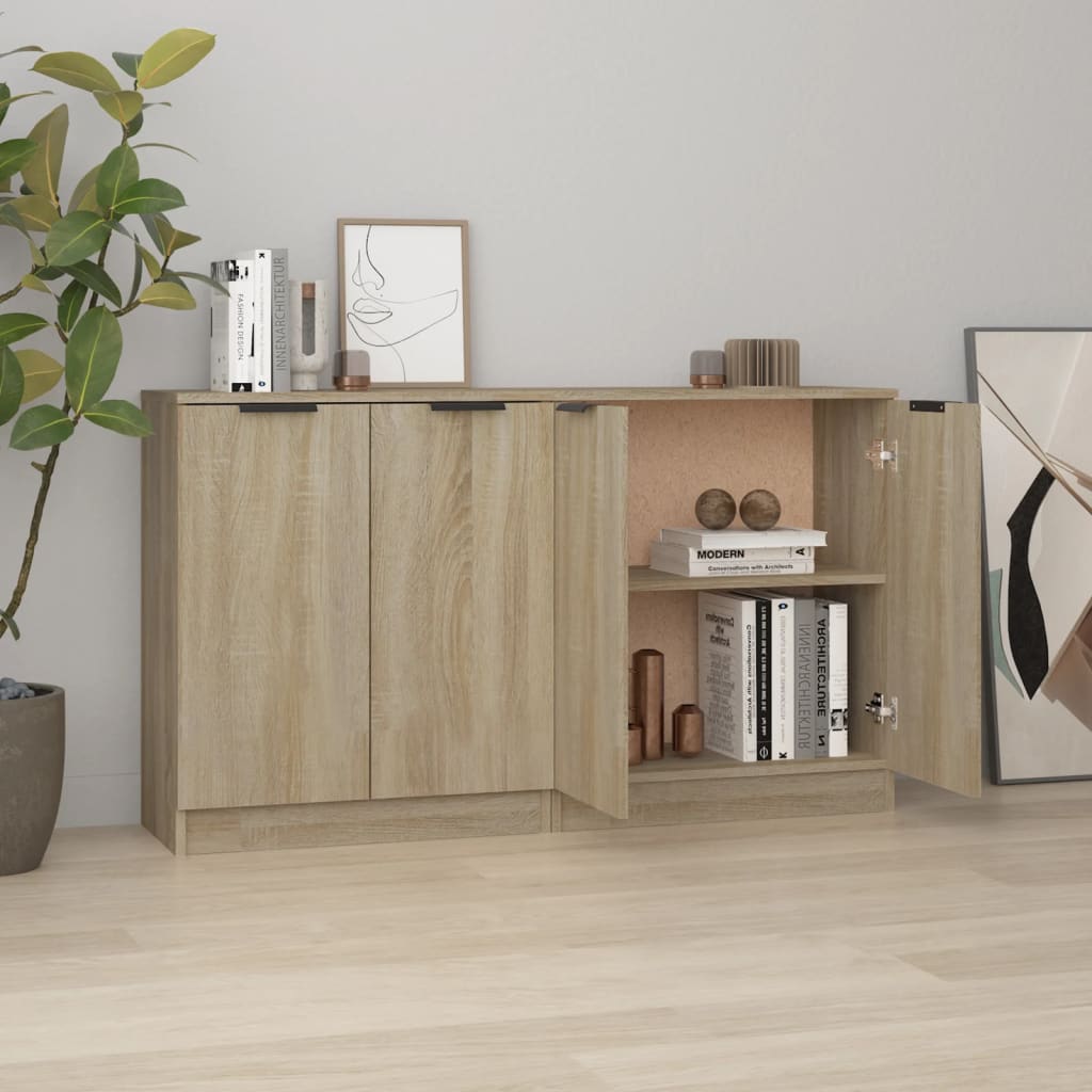 Dressoirs 2 st 60x30x70 cm bewerkt hout sonoma eikenkleurig Dressoirs & buffetkasten | Creëer jouw Trendy Thuis | Gratis bezorgd & Retour | Trendy.nl