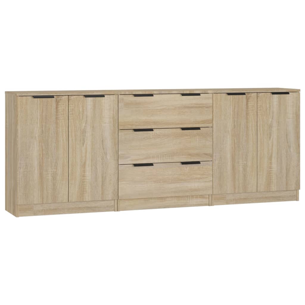 3 st Dressoirs bewerkt hout sonoma eikenkleurig Dressoirs & buffetkasten | Creëer jouw Trendy Thuis | Gratis bezorgd & Retour | Trendy.nl