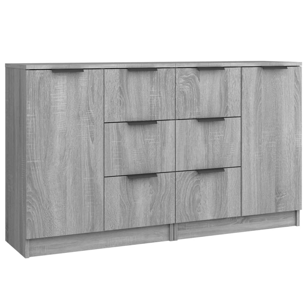 Dressoirs 2 st 60x30x70 cm bewerkt hout grijs sonoma eikenkleur Dressoirs & buffetkasten | Creëer jouw Trendy Thuis | Gratis bezorgd & Retour | Trendy.nl