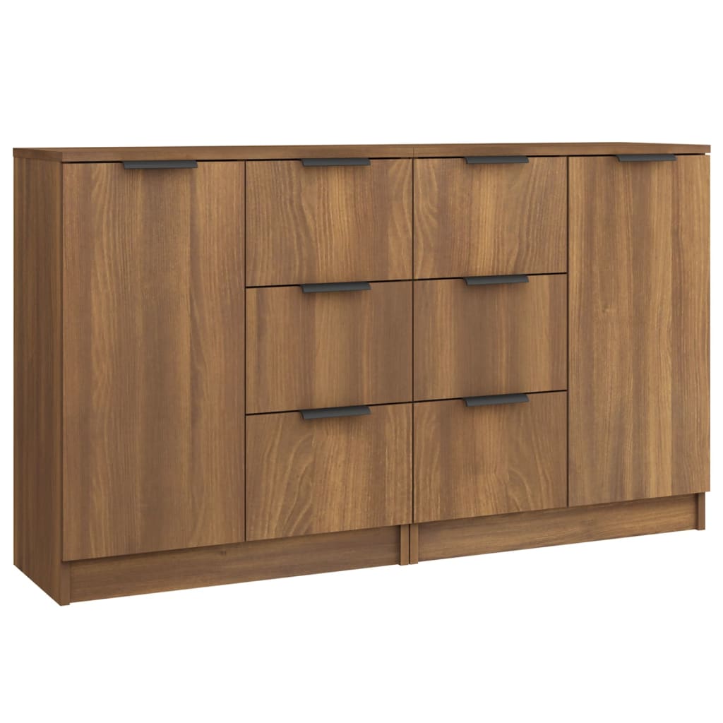 Dressoirs 2 st 60x30x70 cm bewerkt hout bruineikenkleurig Dressoirs & buffetkasten | Creëer jouw Trendy Thuis | Gratis bezorgd & Retour | Trendy.nl