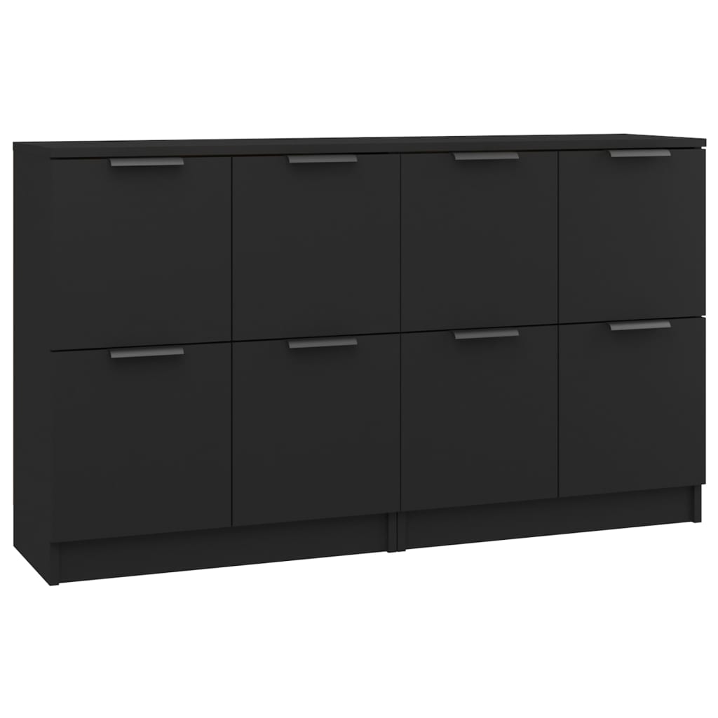 Dressoirs 2 st 60x30x70 cm bewerkt hout zwart Dressoirs & buffetkasten | Creëer jouw Trendy Thuis | Gratis bezorgd & Retour | Trendy.nl