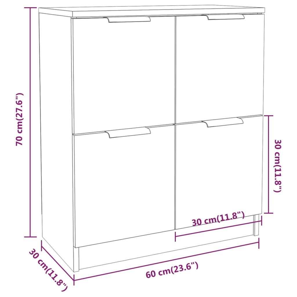 Dressoirs 2 st 60x30x70 cm bewerkt hout zwart Dressoirs & buffetkasten | Creëer jouw Trendy Thuis | Gratis bezorgd & Retour | Trendy.nl