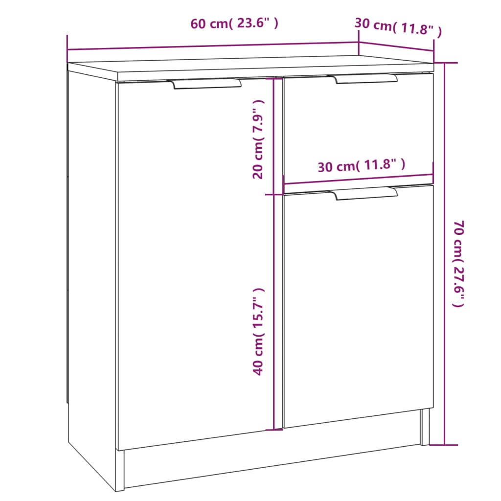 Dressoirs 2 st 60x30x70 cm bewerkt hout wit Dressoirs & buffetkasten | Creëer jouw Trendy Thuis | Gratis bezorgd & Retour | Trendy.nl