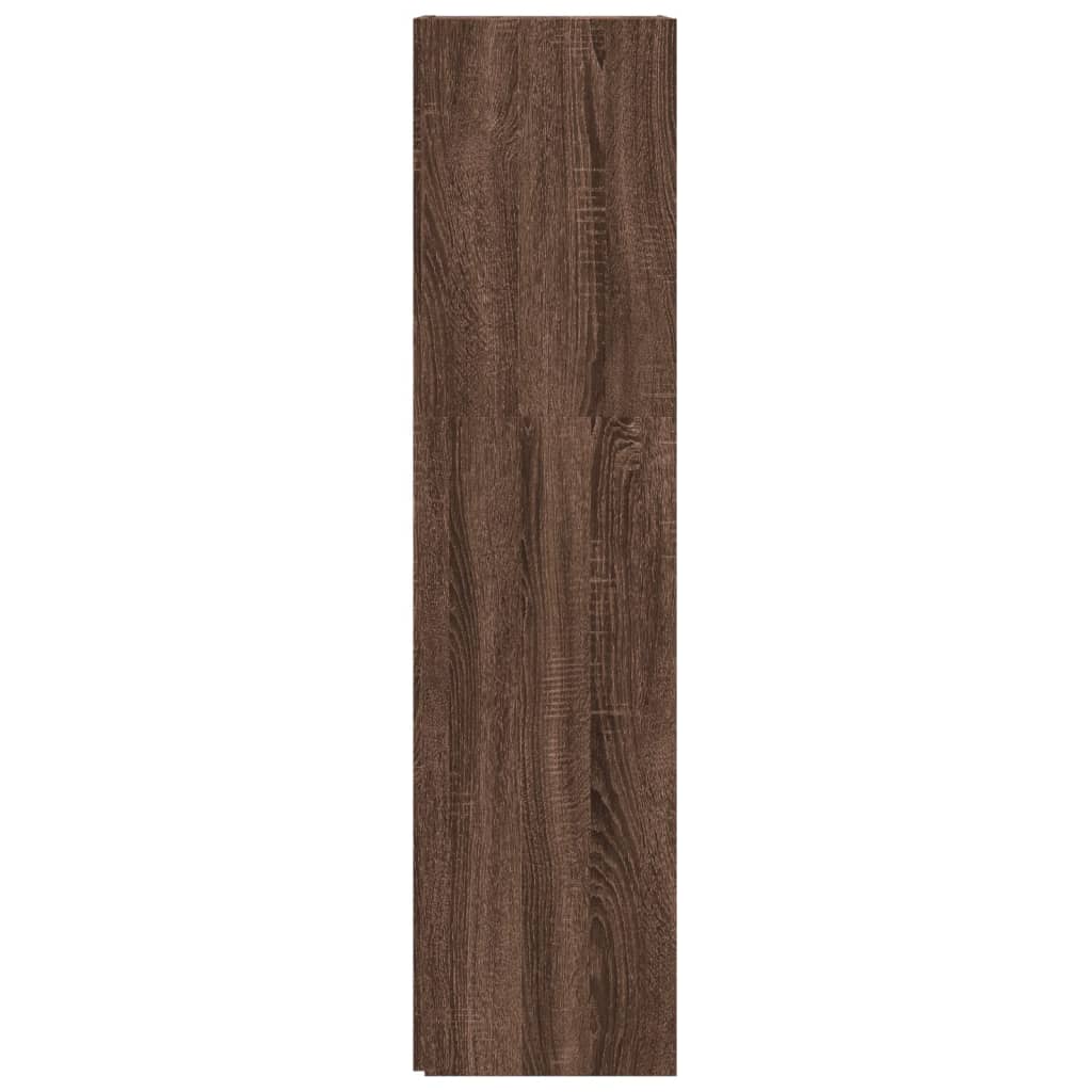 Hoekkast 33x33x132 cm bewerkt hout bruin eikenkleur Opbergkasten & lockerkasten | Creëer jouw Trendy Thuis | Gratis bezorgd & Retour | Trendy.nl