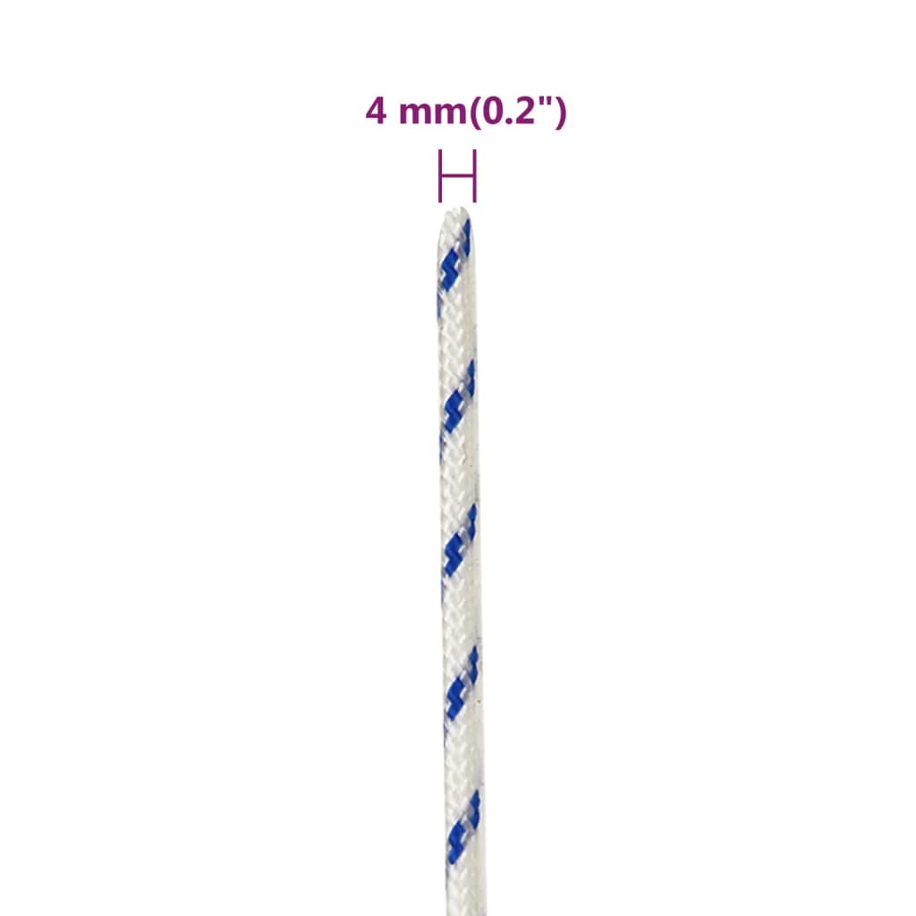 Boot touw 4 mm 25 m polypropyleen wit