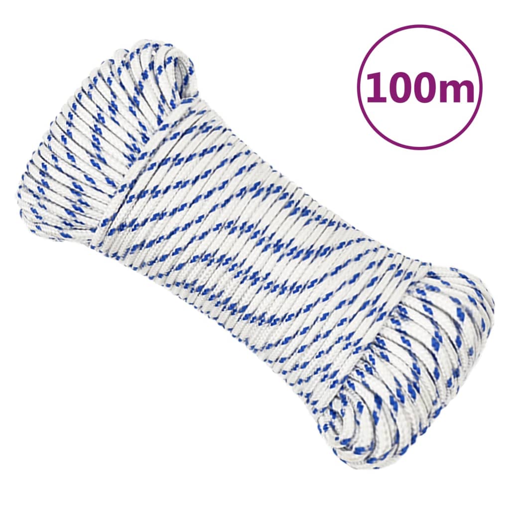 Boot touw 4 mm 100 m polypropyleen wit