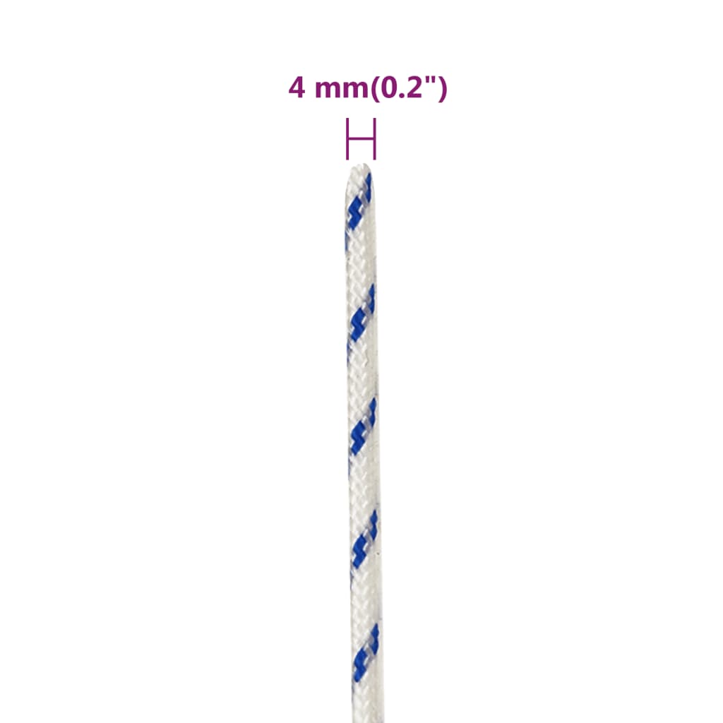 Boot touw 4 mm 100 m polypropyleen wit