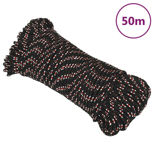 Boot touw 4 mm 50 m polypropyleen zwart Touw | Creëer jouw Trendy Thuis | Gratis bezorgd & Retour | Trendy.nl