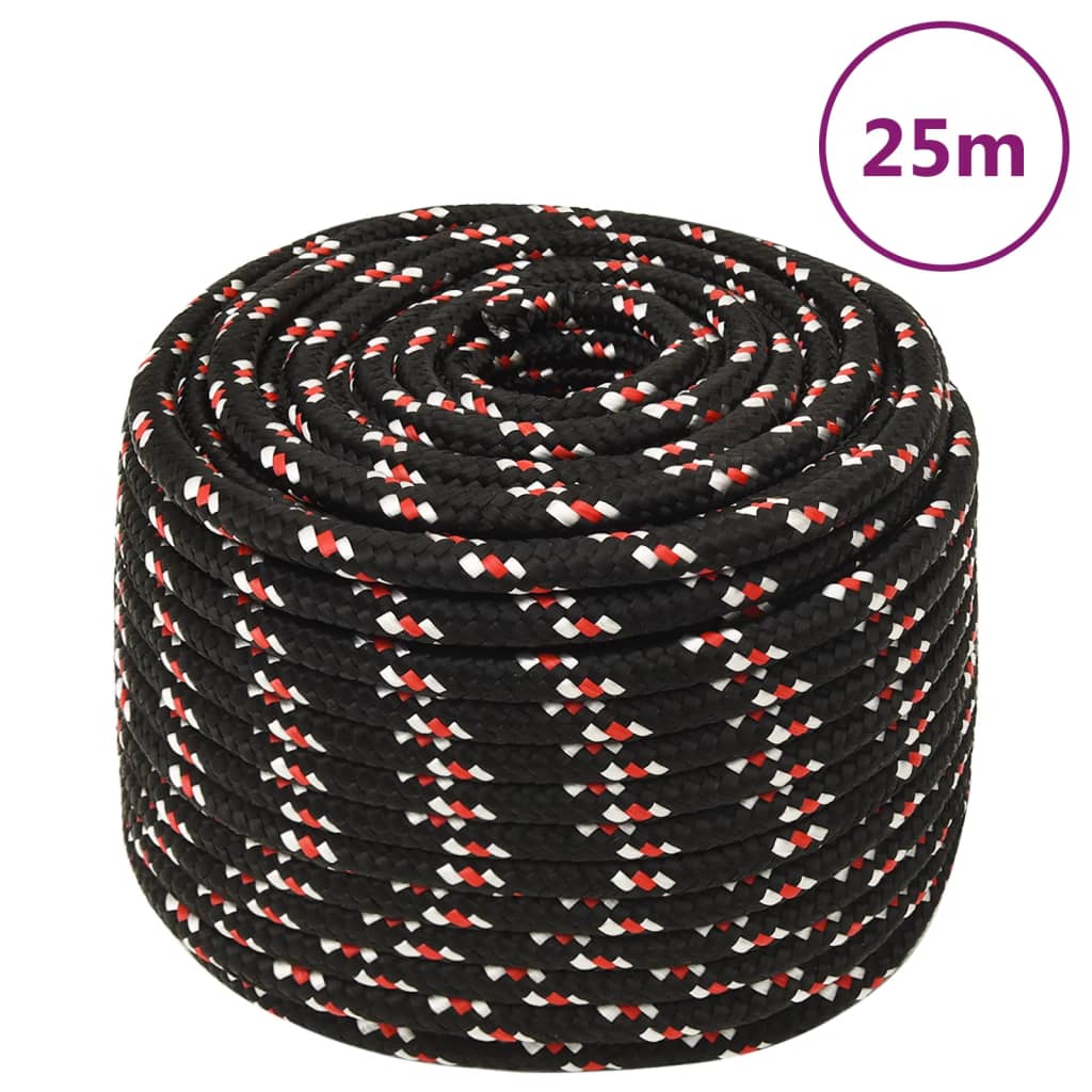 Boot touw 12 mm 25 m polypropyleen zwart Touw | Creëer jouw Trendy Thuis | Gratis bezorgd & Retour | Trendy.nl