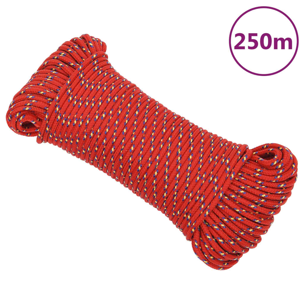 Boottouw 3 mm 250 m polypropyleen rood Touw | Creëer jouw Trendy Thuis | Gratis bezorgd & Retour | Trendy.nl