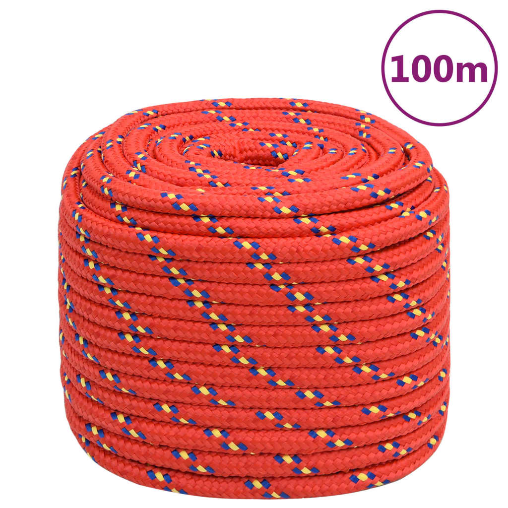 Boottouw 16 mm 100 m polypropyleen rood