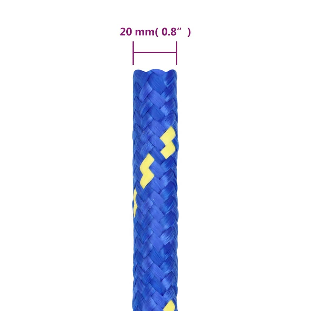 Boottouw 20 mm 50 m polypropeen blauw