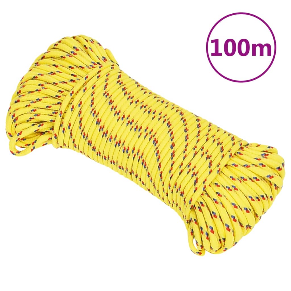 Boottouw 4 mm 100 m polypropyleen geel Touw | Creëer jouw Trendy Thuis | Gratis bezorgd & Retour | Trendy.nl