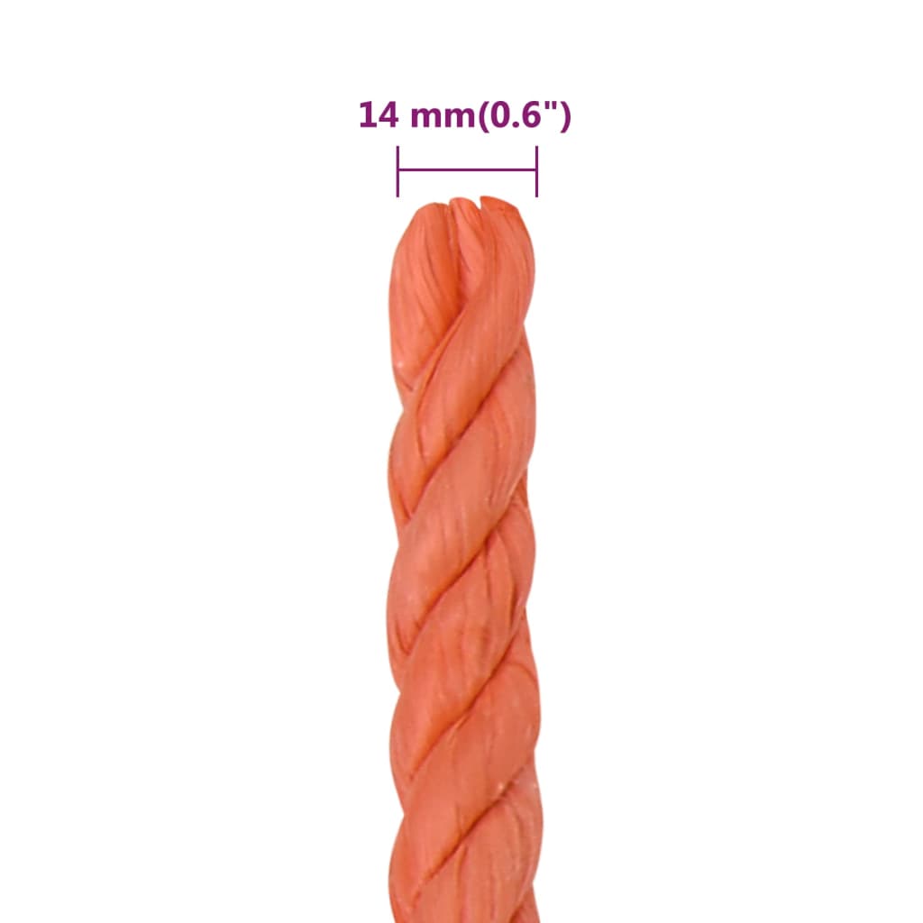 Werktouw 14 mm 25 m polypropeen oranje Touw | Creëer jouw Trendy Thuis | Gratis bezorgd & Retour | Trendy.nl