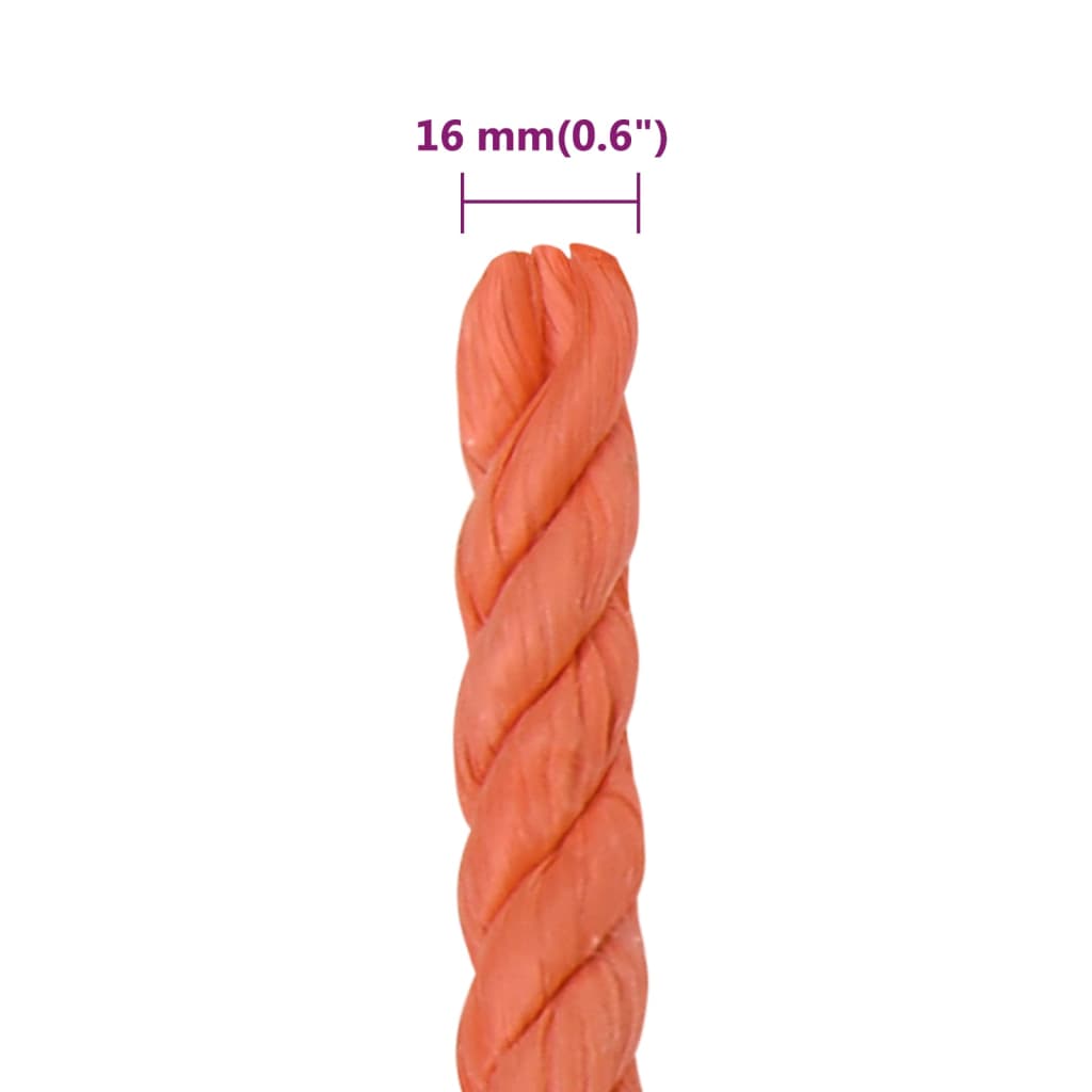 Werktouw 16 mm 25 m polypropeen oranje Touw | Creëer jouw Trendy Thuis | Gratis bezorgd & Retour | Trendy.nl