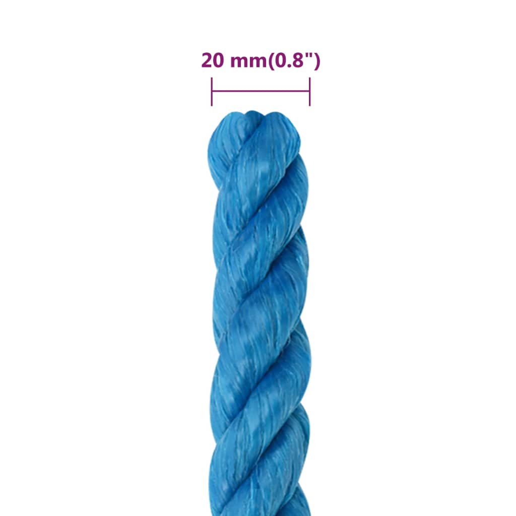 Werktouw 20 mm 25 m polypropeen blauw Touw | Creëer jouw Trendy Thuis | Gratis bezorgd & Retour | Trendy.nl