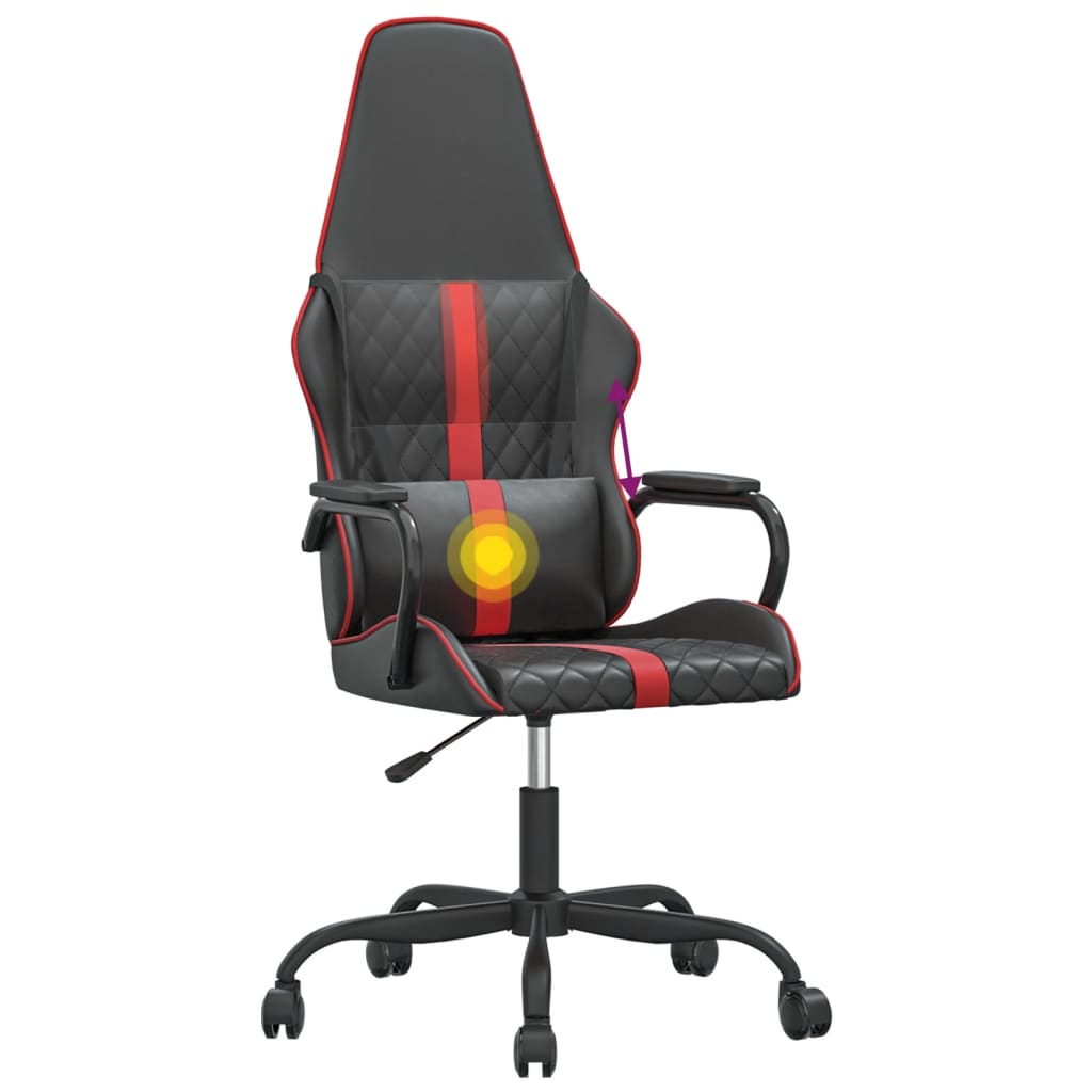 Massage gamestoel kunstleer zwart en rood Gamestoelen | Creëer jouw Trendy Thuis | Gratis bezorgd & Retour | Trendy.nl