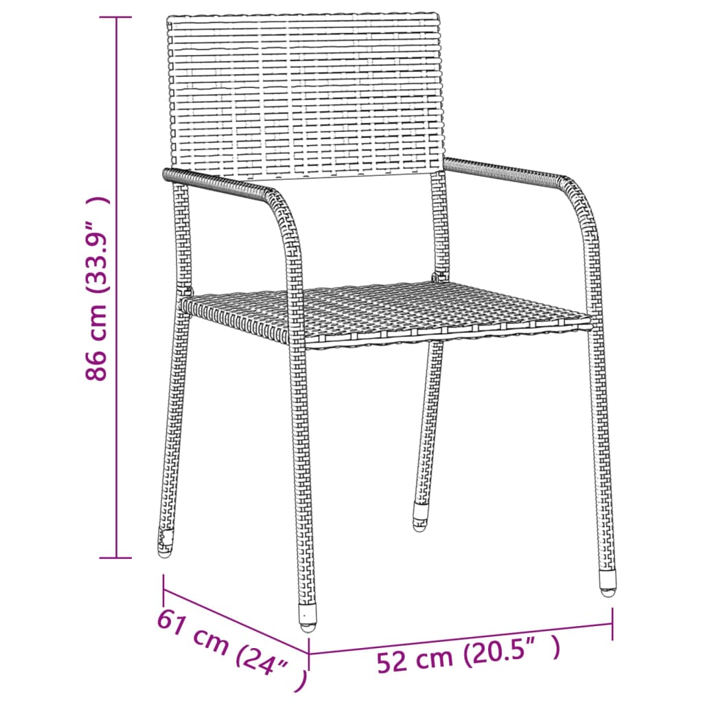 3-delige Tuinset poly rattan zwart Tuinsets | Creëer jouw Trendy Thuis | Gratis bezorgd & Retour | Trendy.nl