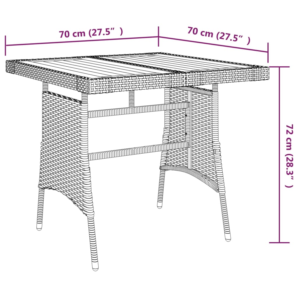 3-delige Tuinset poly rattan zwart Tuinsets | Creëer jouw Trendy Thuis | Gratis bezorgd & Retour | Trendy.nl