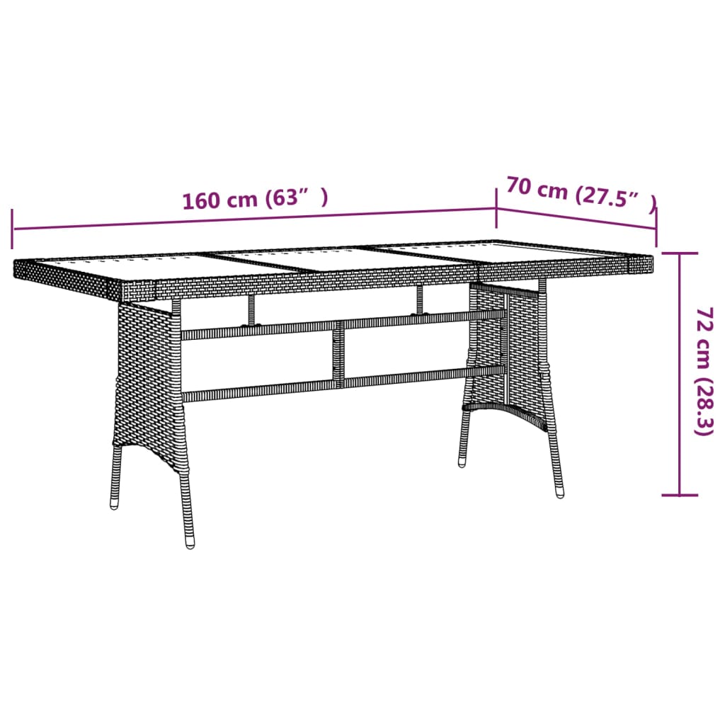 9-delige Tuinset poly rattan zwart