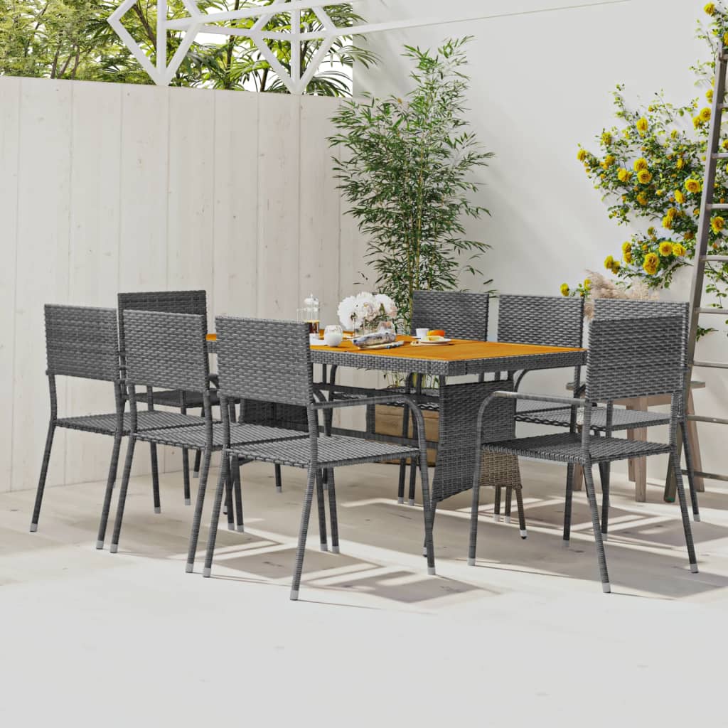 9-delige Tuinset poly rattan grijs Tuinsets | Creëer jouw Trendy Thuis | Gratis bezorgd & Retour | Trendy.nl