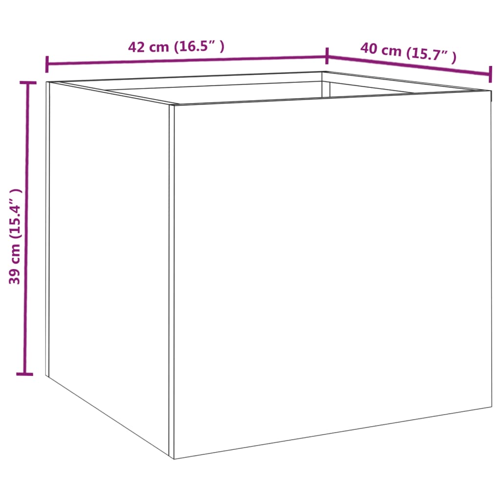 Plantenbakken 2 st 42x40x39 cm cortenstaal