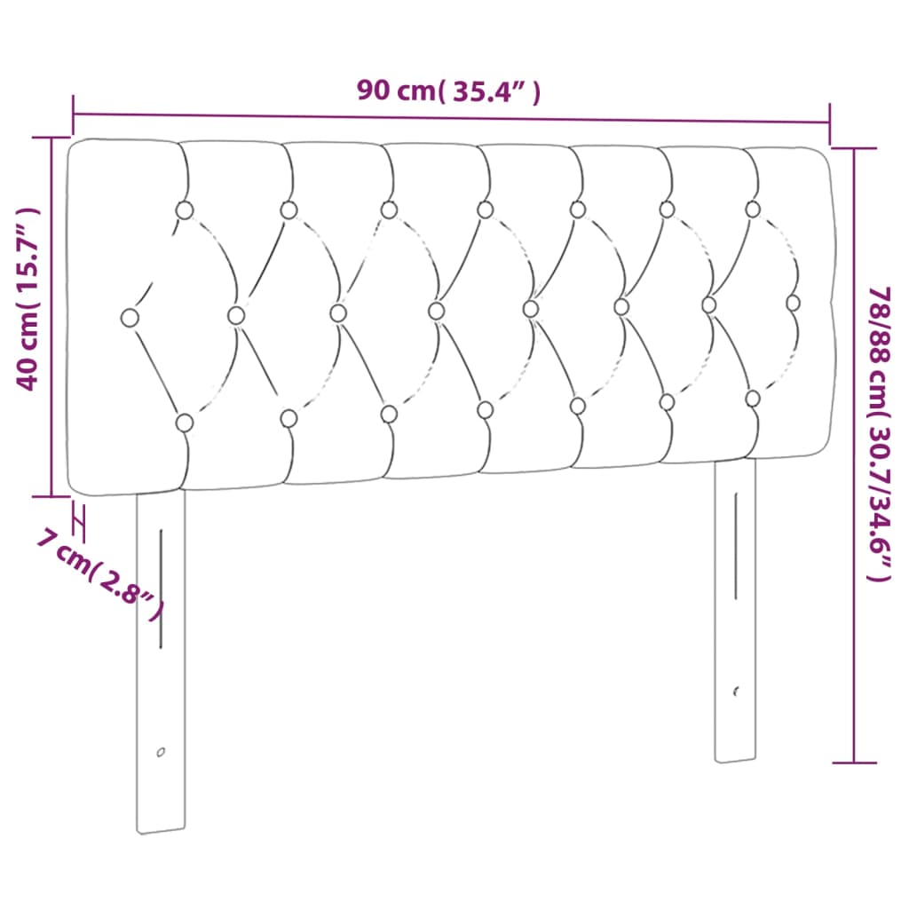 Hoofdbord 90x7x78/88 cm stof crèmekleurig Hoofdborden en voetborden | Creëer jouw Trendy Thuis | Gratis bezorgd & Retour | Trendy.nl