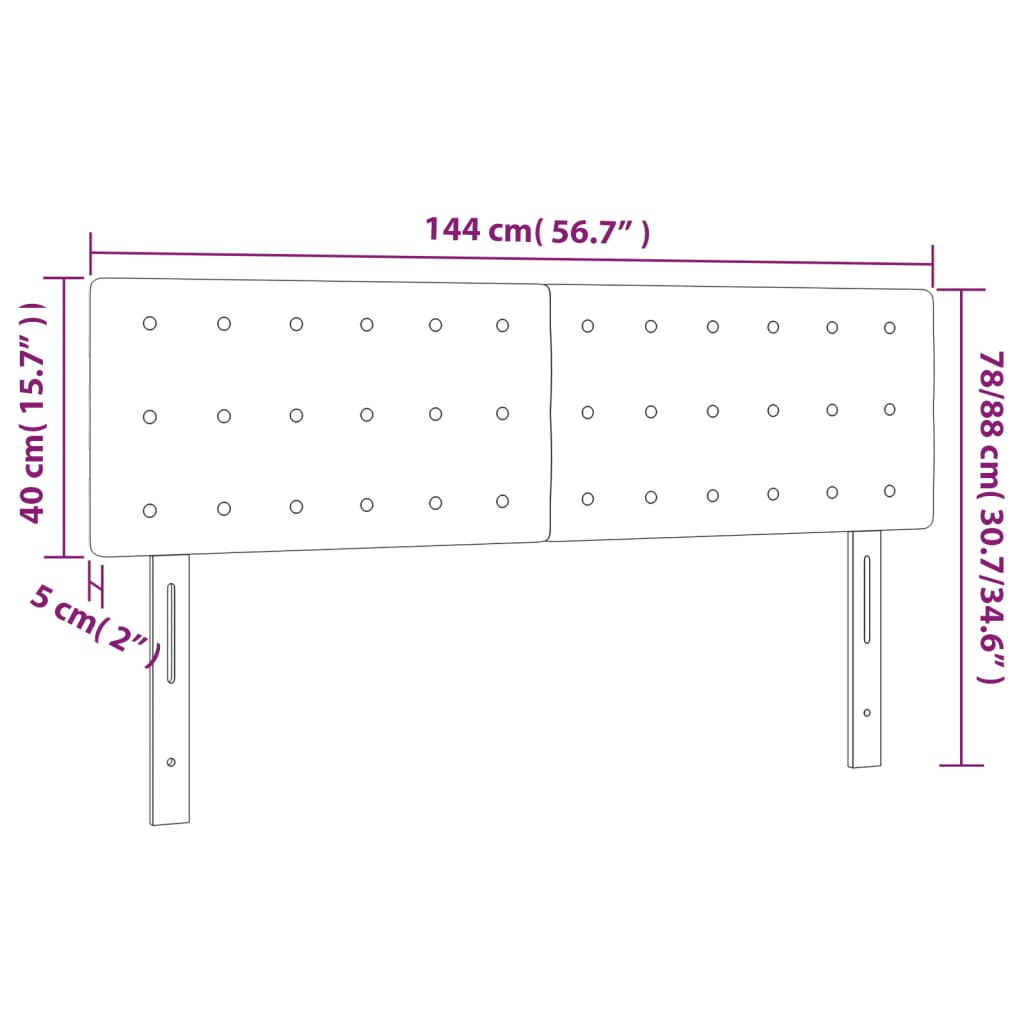 Hoofdbordem 2 st 72x5x78/88 cm kunstleer zwart Hoofdborden en voetborden | Creëer jouw Trendy Thuis | Gratis bezorgd & Retour | Trendy.nl