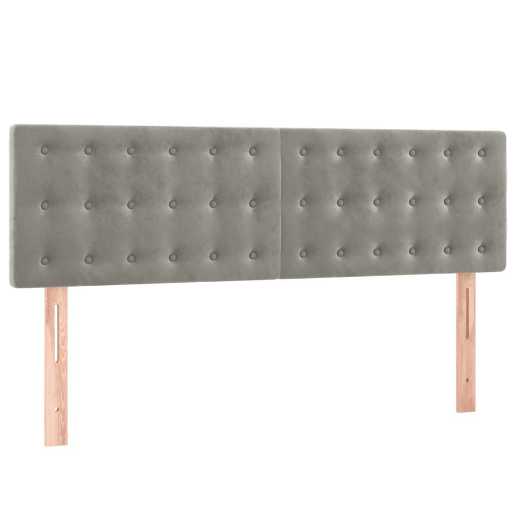 Hoofdborden 2 st 72x5x78/88 cm fluweel lichtgrijs Hoofdborden en voetborden | Creëer jouw Trendy Thuis | Gratis bezorgd & Retour | Trendy.nl