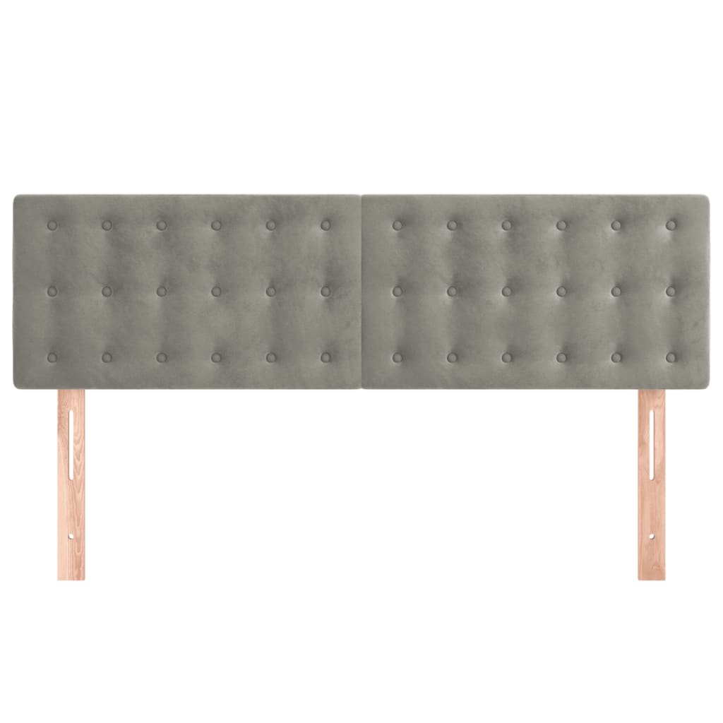 Hoofdborden 2 st 72x5x78/88 cm fluweel lichtgrijs Hoofdborden en voetborden | Creëer jouw Trendy Thuis | Gratis bezorgd & Retour | Trendy.nl