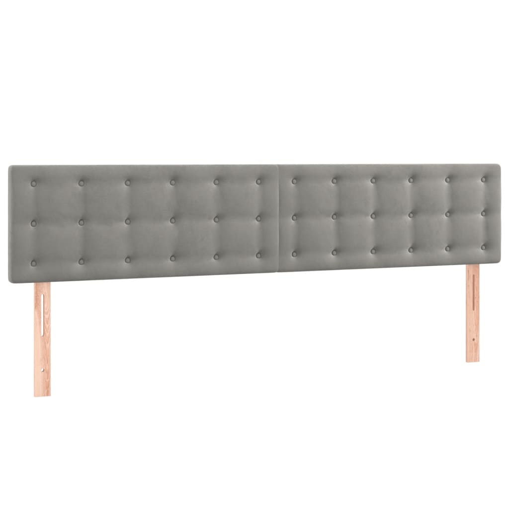 Hoofdborden 2 st 80x5x78/88 cm fluweel lichtgrijs Hoofdborden en voetborden | Creëer jouw Trendy Thuis | Gratis bezorgd & Retour | Trendy.nl