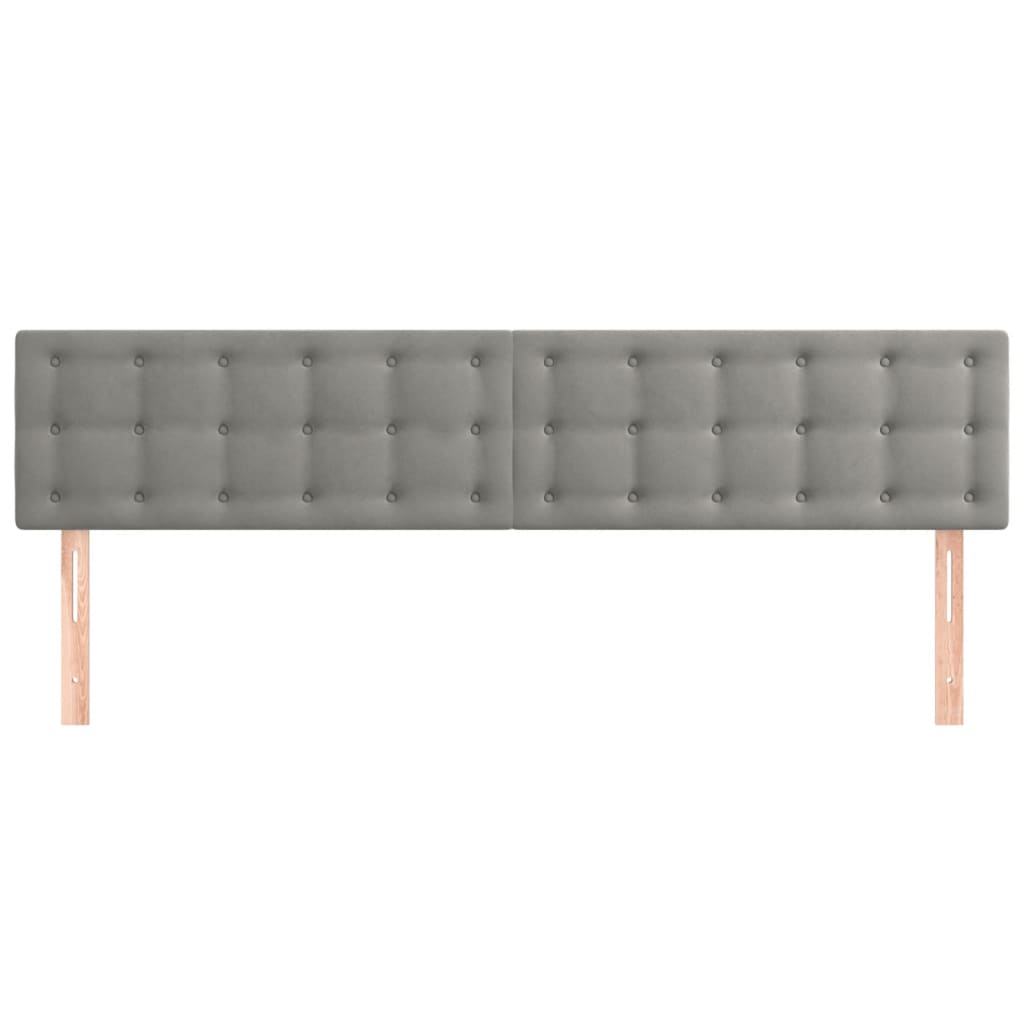 Hoofdborden 2 st 80x5x78/88 cm fluweel lichtgrijs Hoofdborden en voetborden | Creëer jouw Trendy Thuis | Gratis bezorgd & Retour | Trendy.nl