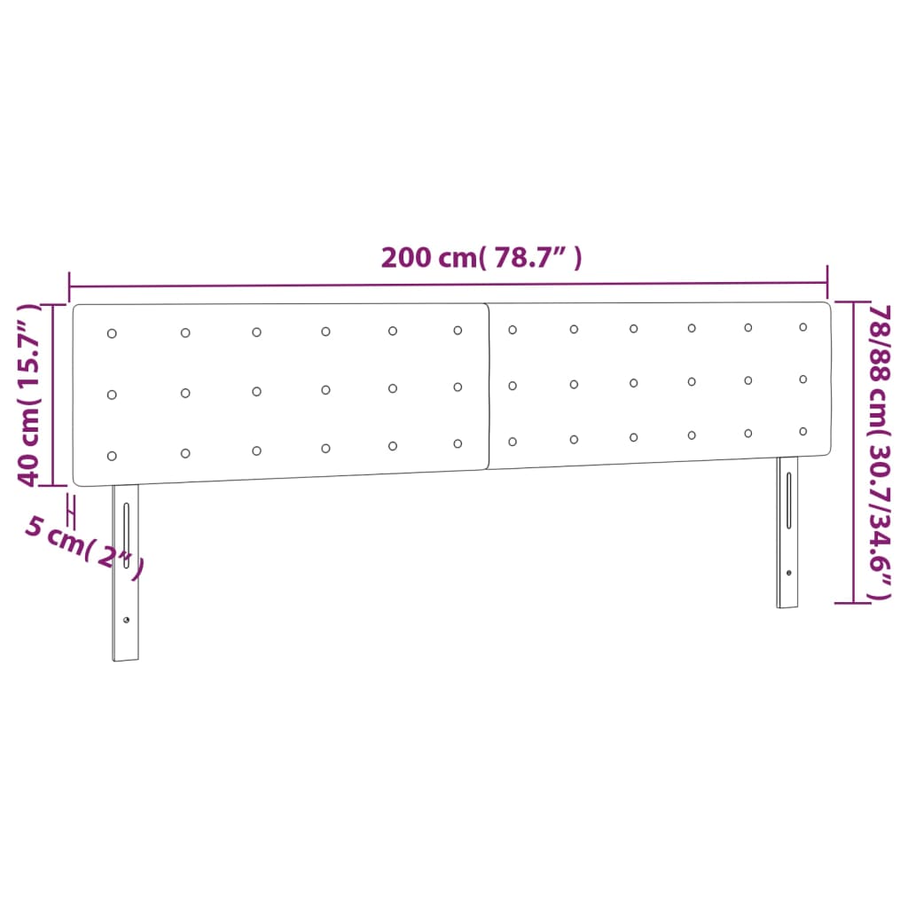 Hoofdborden 2 st 100x5x78/88 cm stof donkergrijs Hoofdborden en voetborden | Creëer jouw Trendy Thuis | Gratis bezorgd & Retour | Trendy.nl