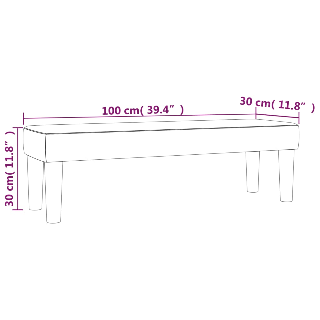 Bankje 100x30x30 cm stof zwart Bankjes | Creëer jouw Trendy Thuis | Gratis bezorgd & Retour | Trendy.nl