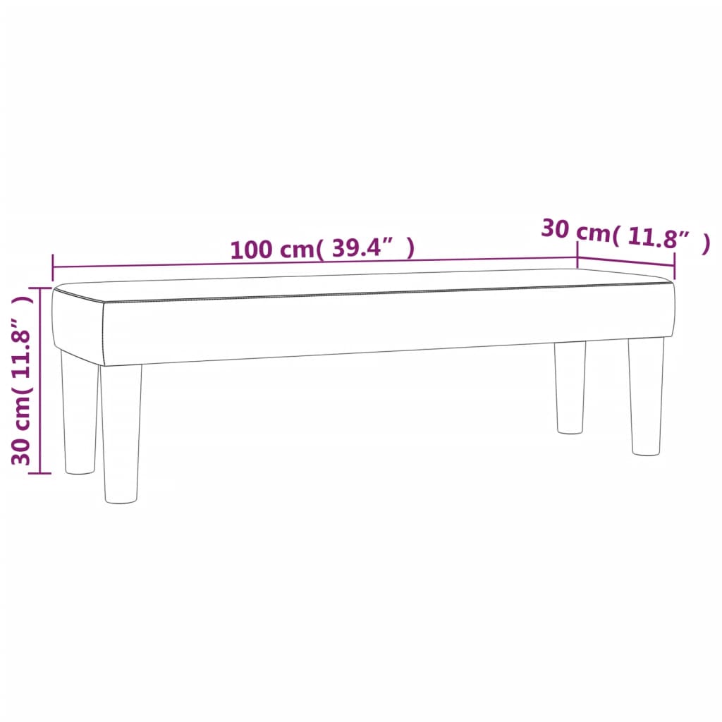 Bankje 100x30x30 cm stof donkerbruin Bankjes | Creëer jouw Trendy Thuis | Gratis bezorgd & Retour | Trendy.nl