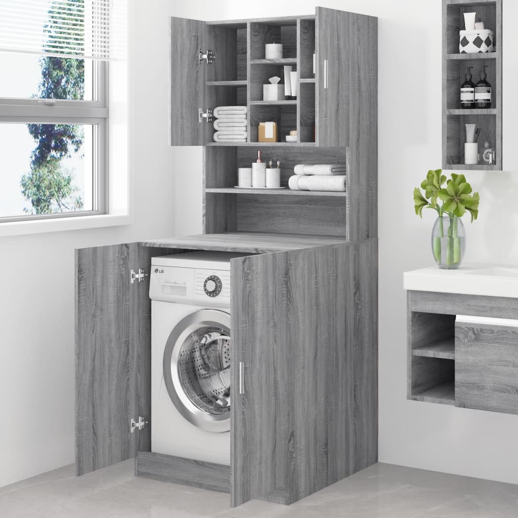 Wasmachinekast bewekrt hout grijs sonoma eikenkleurig Accessoires voor wasmachines & drogers | Creëer jouw Trendy Thuis | Gratis bezorgd & Retour | Trendy.nl