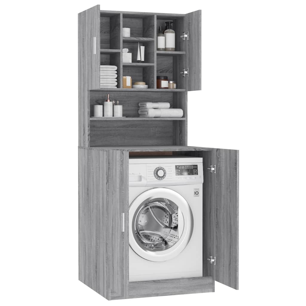 Wasmachinekast bewekrt hout grijs sonoma eikenkleurig Accessoires voor wasmachines & drogers | Creëer jouw Trendy Thuis | Gratis bezorgd & Retour | Trendy.nl