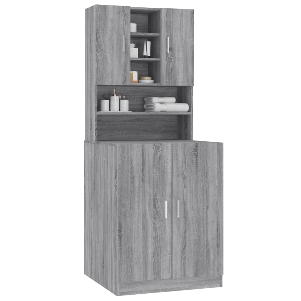 Wasmachinekast bewekrt hout grijs sonoma eikenkleurig Accessoires voor wasmachines & drogers | Creëer jouw Trendy Thuis | Gratis bezorgd & Retour | Trendy.nl