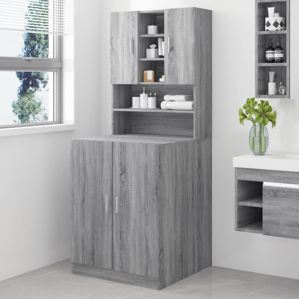 Wasmachinekast bewekrt hout grijs sonoma eikenkleurig Accessoires voor wasmachines & drogers | Creëer jouw Trendy Thuis | Gratis bezorgd & Retour | Trendy.nl