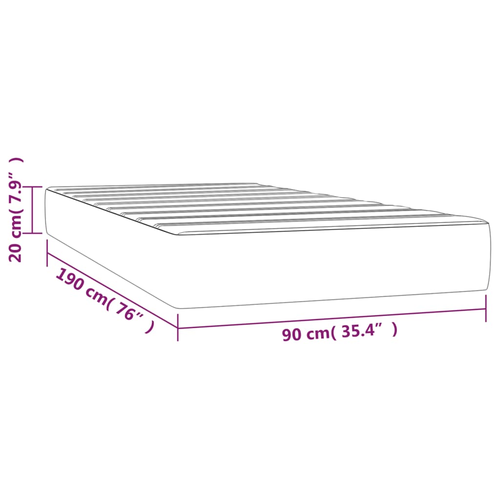 Pocketveringmatras 90x190x20 cm stof donkerbruin Matrassen | Creëer jouw Trendy Thuis | Gratis bezorgd & Retour | Trendy.nl