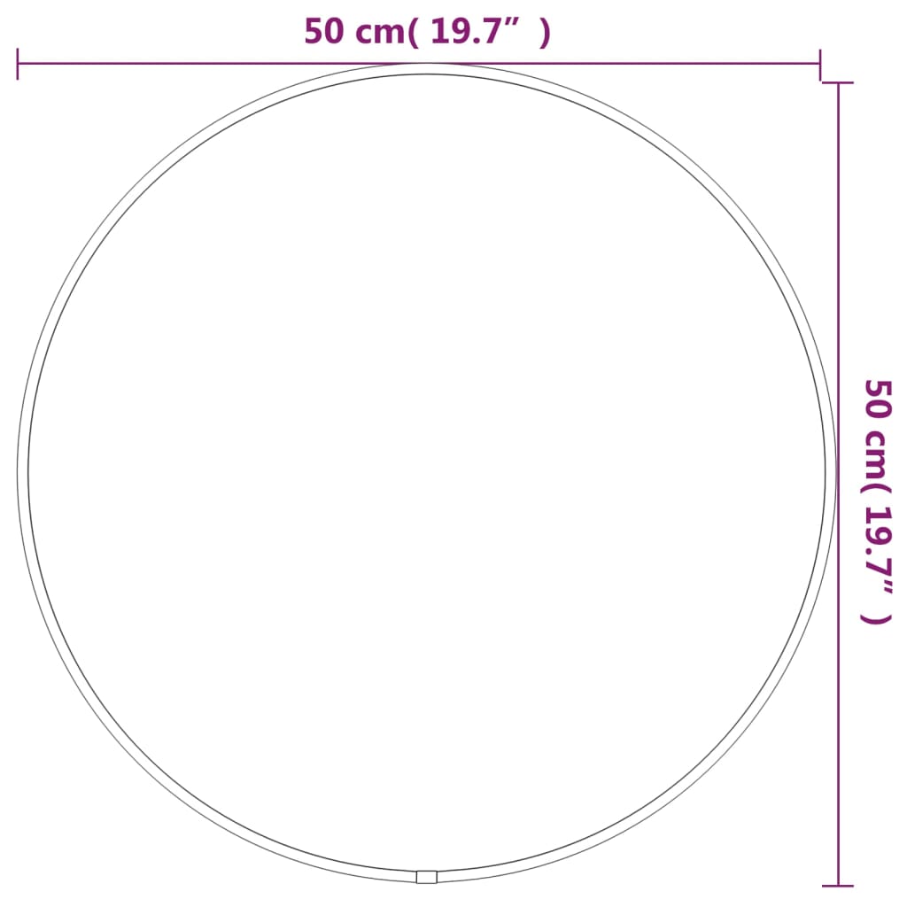 Wandspiegel rond Ø50 cm zilverkleurig