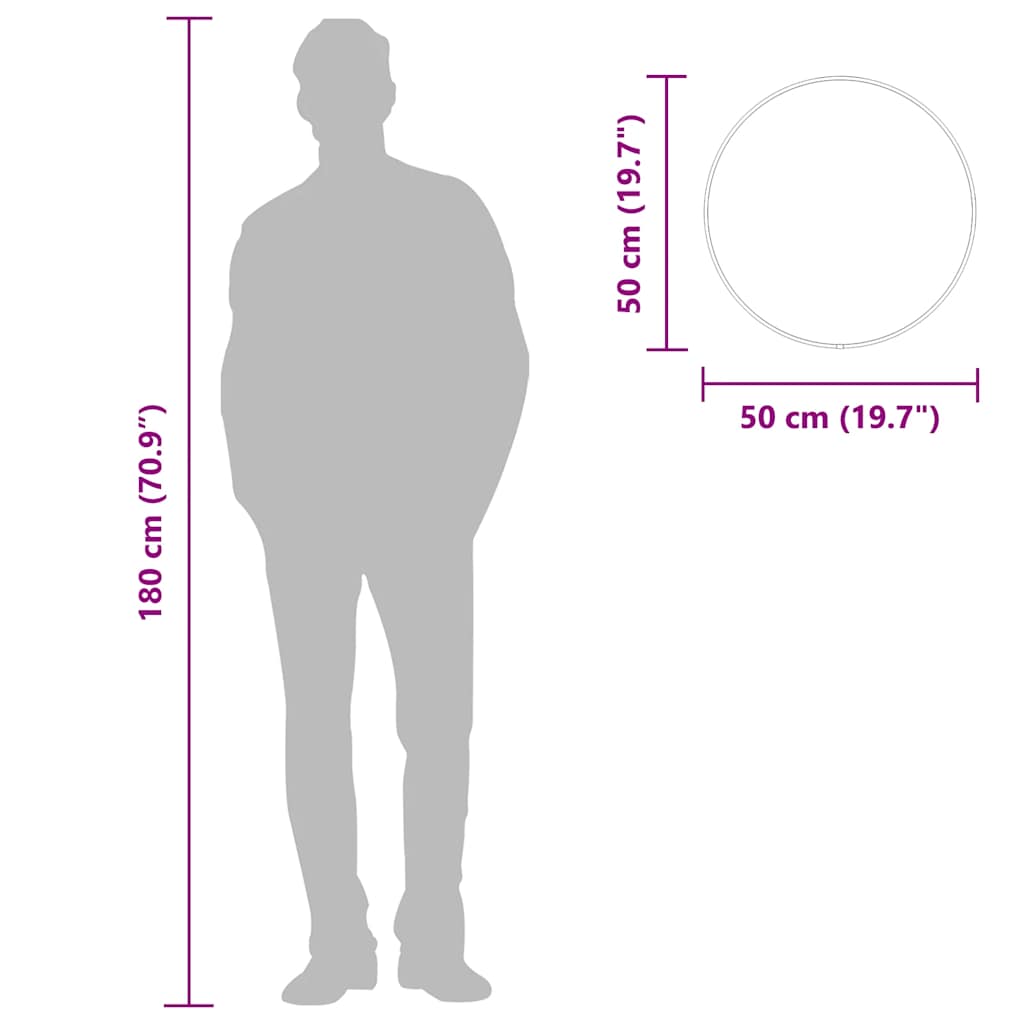 Wandspiegel rond Ø50 cm zilverkleurig