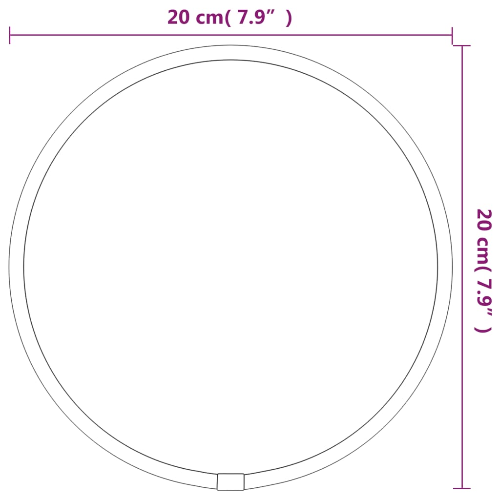 Wandspiegel rond Ø20 cm zwart