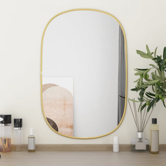 Wandspiegel 60x40 cm goudkleurig Spiegels | Creëer jouw Trendy Thuis | Gratis bezorgd & Retour | Trendy.nl