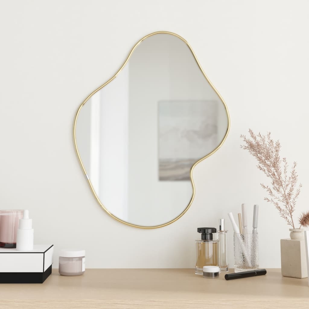 Wandspiegel 50x40 cm goudkleurig Spiegels | Creëer jouw Trendy Thuis | Gratis bezorgd & Retour | Trendy.nl