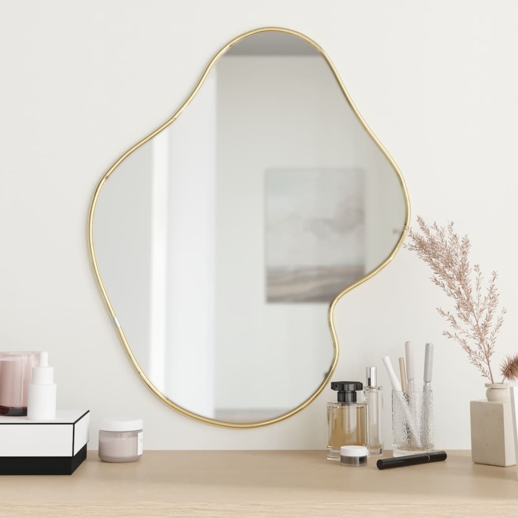 Wandspiegel 60x50 cm goudkleurig Spiegels | Creëer jouw Trendy Thuis | Gratis bezorgd & Retour | Trendy.nl