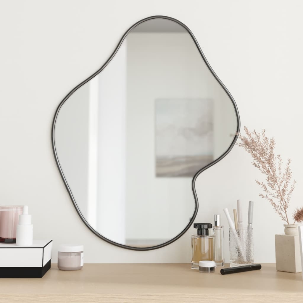 Wandspiegel 60x50 cm zwart Spiegels | Creëer jouw Trendy Thuis | Gratis bezorgd & Retour | Trendy.nl