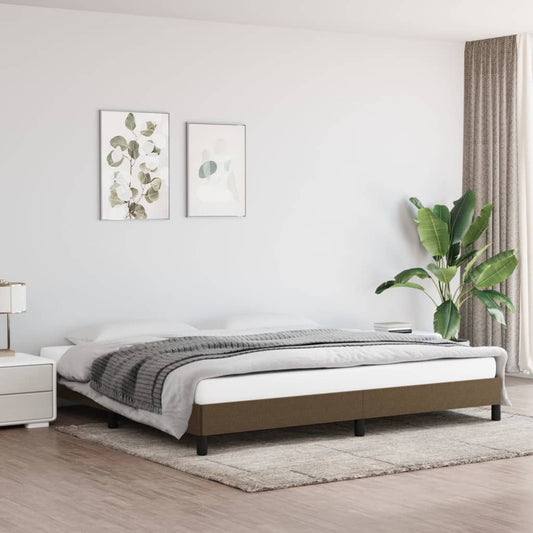 Bedframe stof donkerbruin 200x200 cm Bedden & bedframes | Creëer jouw Trendy Thuis | Gratis bezorgd & Retour | Trendy.nl